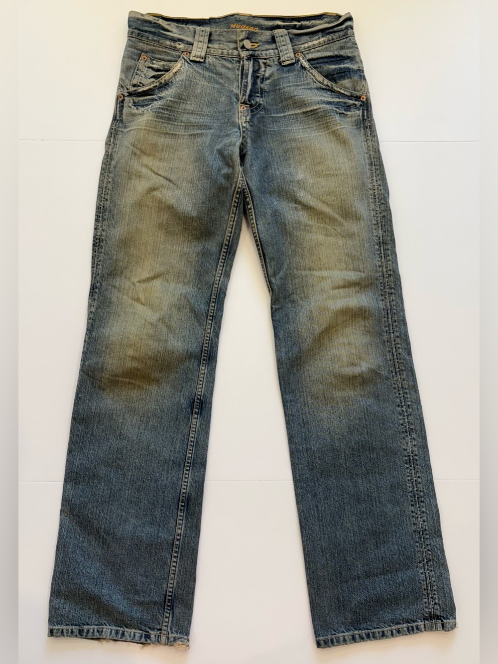 Hudson Faded Blue Bootcut Mud Wash Jeans Y2K 32